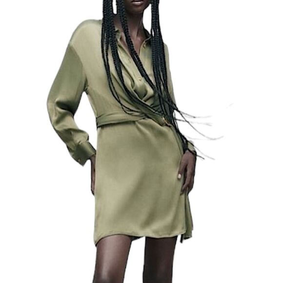 ZARA Satin Effects Dress Size XS • BLOGGER FAVORITE • NEW WITH TAGS • - Picture 7 of 12